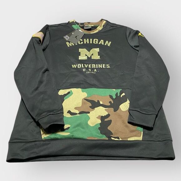 Nike Jordan Michigan Wolverines Salute To Service Sweatshirt DD4308-010 size L - Picture 2 of 9